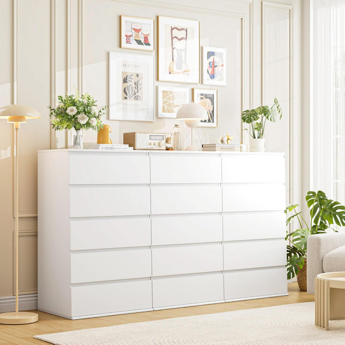 White 5-Drawer Dresser with Large Space