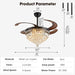 48" Crystal Retractable Ceiling Fan with Light - (Glam, Black)