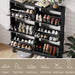 Sleek Black Entryway Shoe Cabinet With Organization