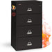 Lateral 4 Drawer Fire Rated File Cabinet, Black