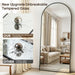 Full Length Mirror, 76"X34" Floor Mirror with Stand, Hanging Mounted Mirrors for Bedroom, Living Room, Cloakroom, Dining Room, Black, Arched