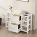 Architectural White Fluted Oak Filing Cabinet Locking
