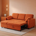 84Inches BrightOrange Chenille Pullout Sofa Bed USBPort