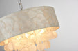 Capiz Shell Drum Chandelier SeventeenInch FourLight Naturalistic