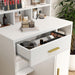 Vanity Desk With Oversized Mirror And Illumination