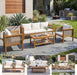 4 Piece Outdoor Conversation Set, Patio Sofa Set with Coffee Table