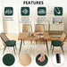 Modern Kitchen Dining Table Set for 4, 5 Pieces Wooden Breakfast Dining Table Set with 4 Upholsetered Boucle Dining Chairs Rattan Backrest,Metal Legs for Dining Room,Living Room