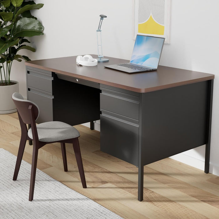 Fortress Series Walnut Top Teacher'S Desk