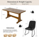 7-Piece Dining Table Set for 6, 63" Walnut Table, Black PU Chairs