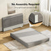 No Assembly Required Queen Size Foam Bed Frame, Ultra-Lightweight Movable Platform Bed with 360° Soft Cushioning & Anti-Collision Edges, Tool-Free Stick-On Design, No Box Spring Needed, Grey