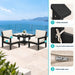 7-Piece HDPE Outdoor Patio Furniture Set with Cushions for Backyard, Porch and Poolside,Black Frame with Khaki Cushion