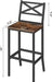 Bar Stools, Set of 2 Bar Chairs with Backrest and Footrest, 26" Tall Counter Bar Stools, Kitchen Breakfast Bar Chairs, Easy Assembly, for Dining Room, Rustic Brown BAHR0901N1