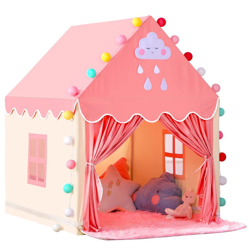 Kids Play Tent with Rug for Girls Large Fairy Playhouse for Kids Princess Cas...