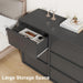 9 Dresser for Bedroom, 58.7" Wide Dresser, Freestanding Horizontal Drawer with Storage, Wooden Closet Chest Storage for Living Room, Hallway, Entryway