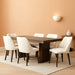 Upholstered Dining Chairs Set of 6, Modern Fabric Dining Room Kitchen Side Chair with Padded Seat and Wood Legs for Restaurant/Cafe, Beige