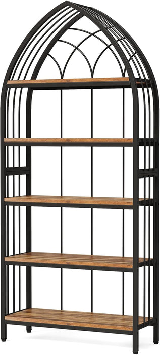74.8" Tall Bookshelf, 5-Tier Heavy Duty Metal Rack, Large Load-Bearing Capacity, Versatile Shelf for Living Room, Kitchen, Bedroom, Bathroom, Study