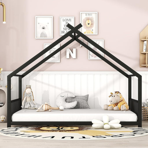 Montessori Oversized Floor Bed With Roof Playhouse