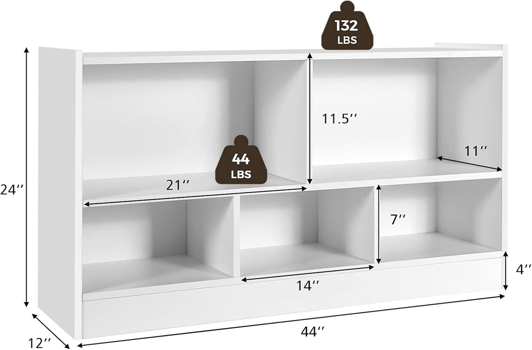 White 44 Inches Multifunctional Engineered Cube Bookcase
