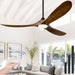 52 Inch Ceiling Fans with Lights and Remote Control, Outdoor Ceiling Fan with Light 3 Blades Propeller Solid Wood Ceiling Fan for Indoor Bedroom Living Room, Walnut Wood