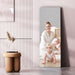 Door Mirror Full Length, 47"X 16" Full Body over the Door Hanging Wall Mounted Mirror for Bedroom, Living Room, Cloakroom, round Black