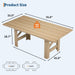 71" Long Dining Table for 6-8, Farmhouse Wooden Barn Kitchen Table for 6, Triangular Legs, Large Dining Room Table W/Thickened Tabletop, Sturdy Frame, for Dinner, Kitchen, Office, Natural
