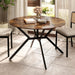 Folding Dining Table for 4, 47" round Kitchen Table for Small Space | Drop Leaf Kitchen Table W/Sturdy Metal Frame, Space-Saving Expandable Dinner Table for Dinette, Living Room, Apartment, Brown