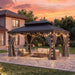 10' X 14' Permanent Hardtop Gazebo with Galvanized Steel Double Roof and Aluminum Frames Outdoor Large Pavilion Gazebo for Patio Deck Garden, Nettings and Curtains Included, Gray