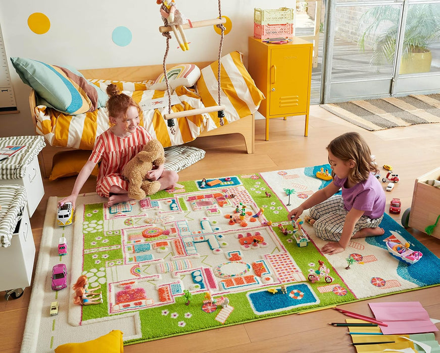 71X52Inch Oversized Educational Playtime Rug For Kids