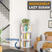 Three Tier Rotating Bookshelf Tower White 37.8Inches