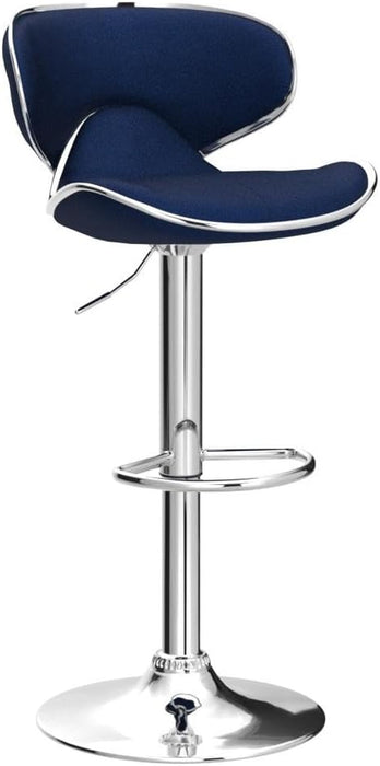 Masaccio Velvet Upholstered Adjustable Swivel Barstool, Set of 2, Blue