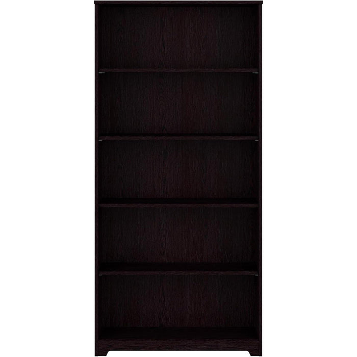 Bush Furniture Tall 5 Shelf Bookcase, Large Open Bookshelf, Sturdy Display Cabinet for Living Room or Home Office, Cabot Collection, Espresso Oak