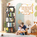 Rotating Bookshelf, 5 Tier Wood Spinning Bookshelf Tower,Black Oak