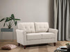 Modern Linen Loveseat Khaki Piped Details Tapered Legs