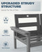 HDPE Outdoor Patio Furniture Set, Grey Frame & Grey Cushions