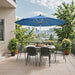 9 FT Motorized Patio Umbrella, Remote Outdoor Umbrella with Heavy Duty Aluminum Frame, Removable Power Bank and Push Button Tilt for Backyard, Pool, Garden, Beach, Blue