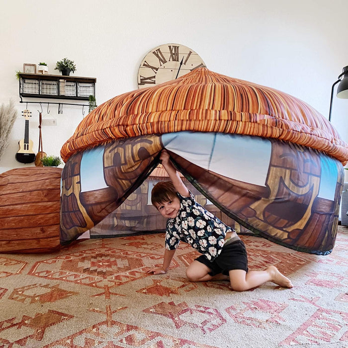 The Original Patented Airfort - Build a Fort in 30 Seconds, Inflatable Fort for Kids, Play Tent for 3-14 Years, a Playhouse Where Imagination Runs Wild, Fan Not Included (Tiki Hut)