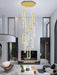 H158 Modern Chandelier 12 Rings Gold Chandelier Lighting Fixture High Ceiling Chandelier Suitable for Living Room Staircase Villa