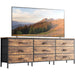 Rustic Brown 9-Drawer Dresser & TV Stand