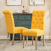 Habit Solid Wood Tufted Parsons Yellow Dining Chair, Set of 2,