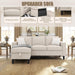 SeventyEightInch BeigeLinen Sectional Sofa Storage