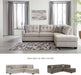 Beige Sleeper Sectional Featuring Chaise Memory Foam