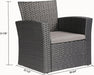 4 Pieces Outdoor Furniture Complete Patio Cushion Wicker P.E Rattan Garden Set, Full, Black
