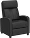 2-Seat Reclining Chair Leather Recliner Sofa Modern Chaise Couch Lounger Sofa for Living Room Home Theater Black