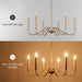 Golden Farmhouse Chandelier Dining Room Six Lights