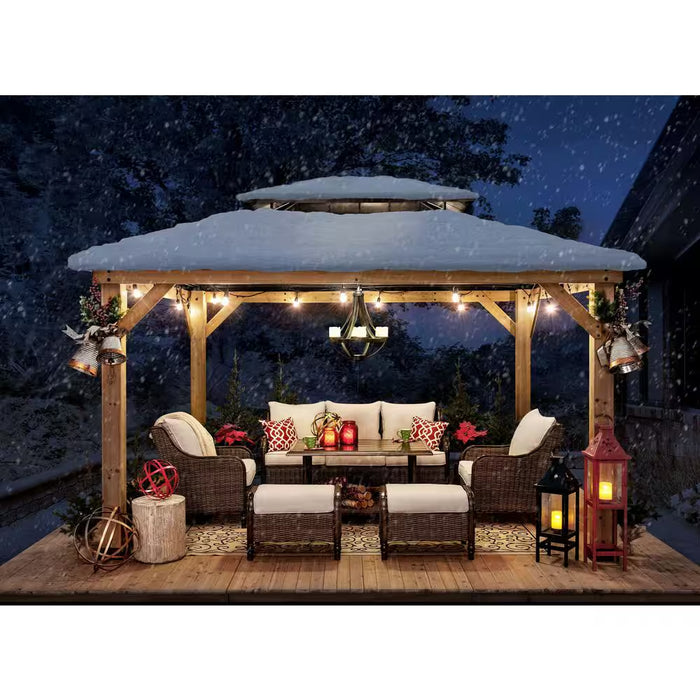 Crownhill 13 Ft. X 11 Ft. Hardtop Gazebo with Wood Posts