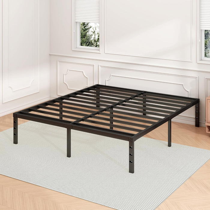 16 Inch Full Bed Frame, under Bed Storage, Black
