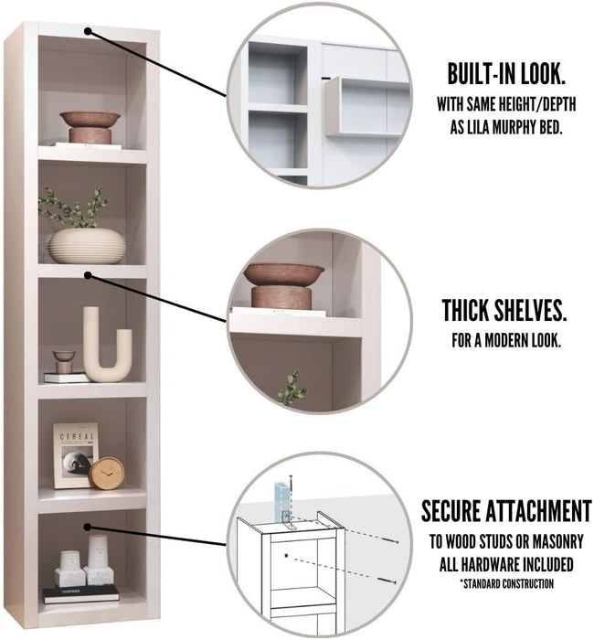 White 91-In Tall Wooden Bookcase Shelf