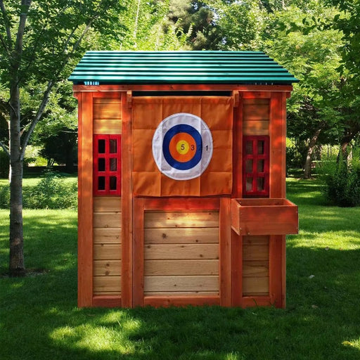 All Wooden Playhouse for Indoor & Outdoor Use, Country Style Cottage for Kids Play House Game