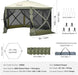 12X12Ft Pop up Gazebo Tent with Mosquito Netting, 6 Removable Wind Panels & 2 Mesh Windows, Outdoor Canopy Shelter for Patio, Army Green