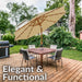 Sunnydaze 8.5 Ft Outdoor Patio Umbrella with Push Button Tilt and Crank - Faux Woodgrain Finish - Large Vented Market Umbrella